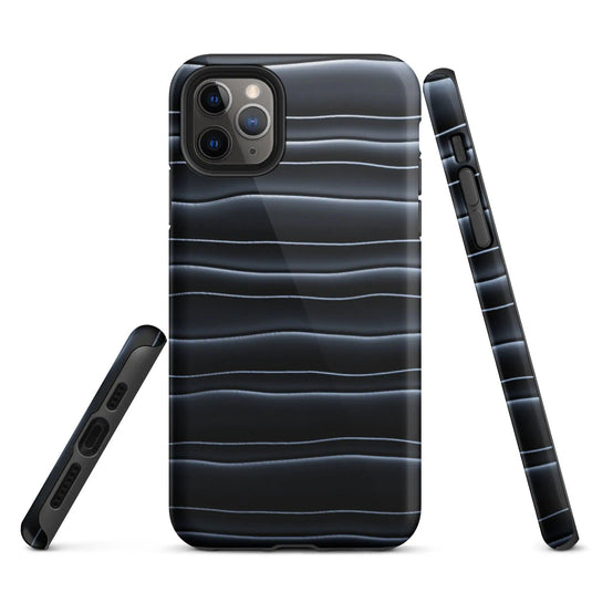 Black Blob Pattern Double Layered Impact Resistant Tough iPhone Case 3D Wrap Matte or Glossy Finish CREATIVETECH