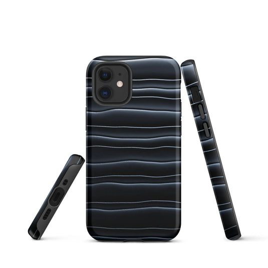 Black Blob Pattern Double Layered Impact Resistant Tough iPhone Case 3D Wrap Matte or Glossy Finish CREATIVETECH
