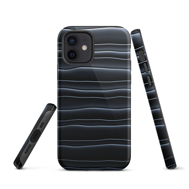 Load image into Gallery viewer, Black Blob Pattern Double Layered Impact Resistant Tough iPhone Case 3D Wrap Matte or Glossy Finish CREATIVETECH
