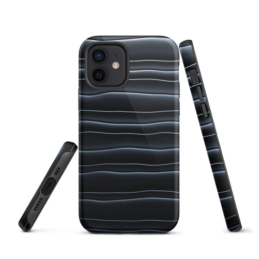 Black Blob Pattern Double Layered Impact Resistant Tough iPhone Case 3D Wrap Matte or Glossy Finish CREATIVETECH