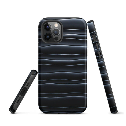 Black Blob Pattern Double Layered Impact Resistant Tough iPhone Case 3D Wrap Matte or Glossy Finish CREATIVETECH