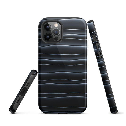 Black Blob Pattern Double Layered Impact Resistant Tough iPhone Case 3D Wrap Matte or Glossy Finish CREATIVETECH