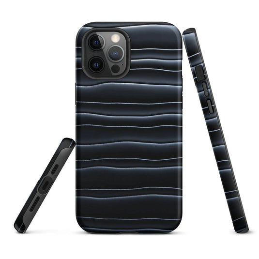 Black Blob Pattern Double Layered Impact Resistant Tough iPhone Case 3D Wrap Matte or Glossy Finish CREATIVETECH