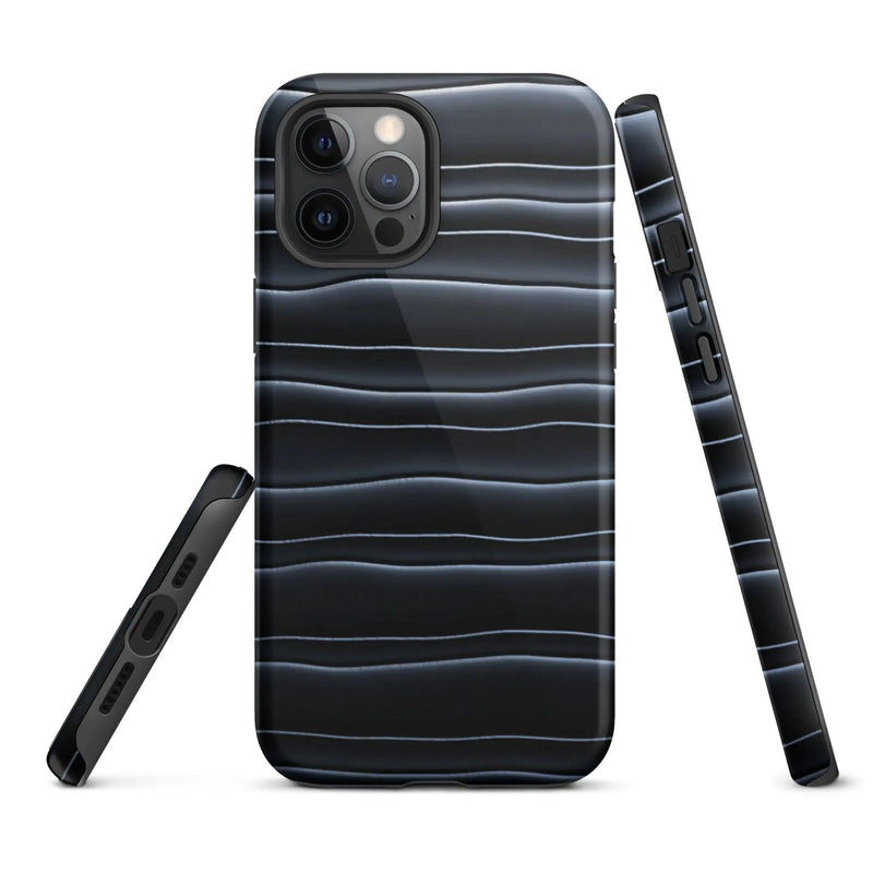 Load image into Gallery viewer, Black Blob Pattern Double Layered Impact Resistant Tough iPhone Case 3D Wrap Matte or Glossy Finish CREATIVETECH
