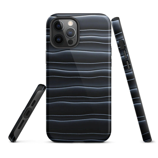 Black Blob Pattern Double Layered Impact Resistant Tough iPhone Case 3D Wrap Matte or Glossy Finish CREATIVETECH
