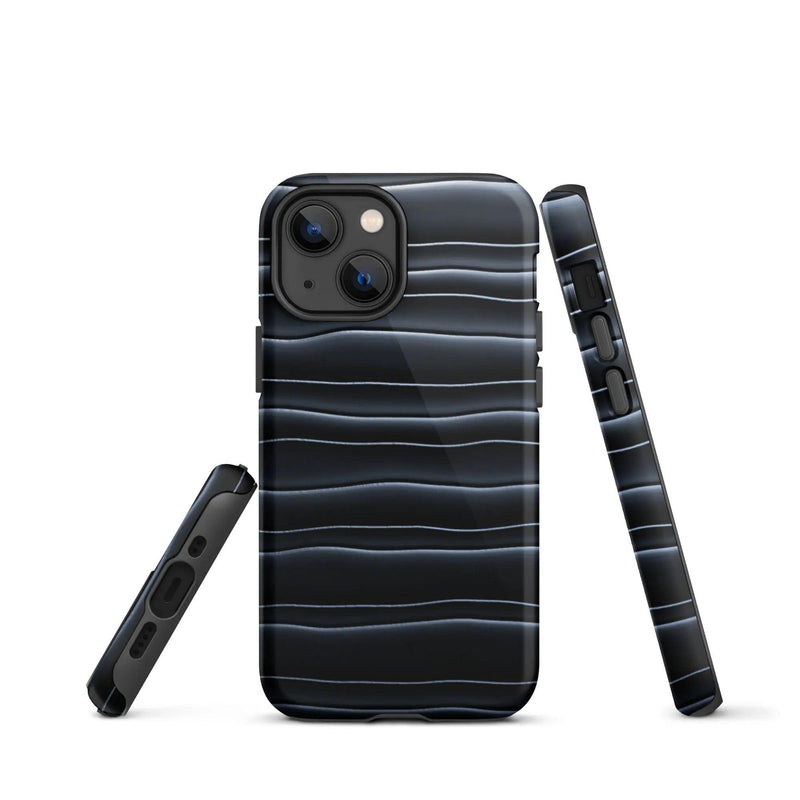 Load image into Gallery viewer, Black Blob Pattern Double Layered Impact Resistant Tough iPhone Case 3D Wrap Matte or Glossy Finish CREATIVETECH
