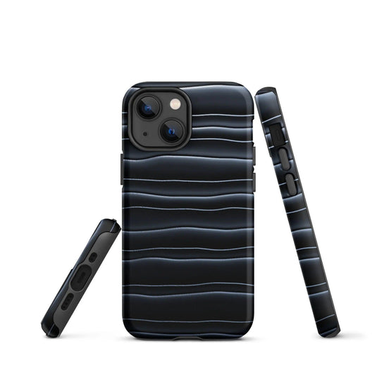 Black Blob Pattern Double Layered Impact Resistant Tough iPhone Case 3D Wrap Matte or Glossy Finish CREATIVETECH