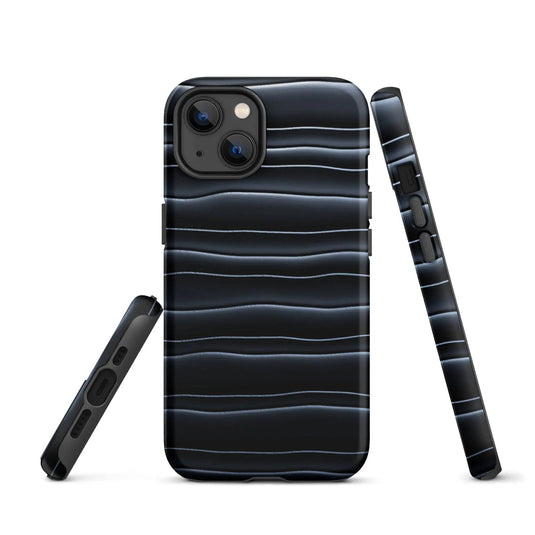 Black Blob Pattern Double Layered Impact Resistant Tough iPhone Case 3D Wrap Matte or Glossy Finish CREATIVETECH