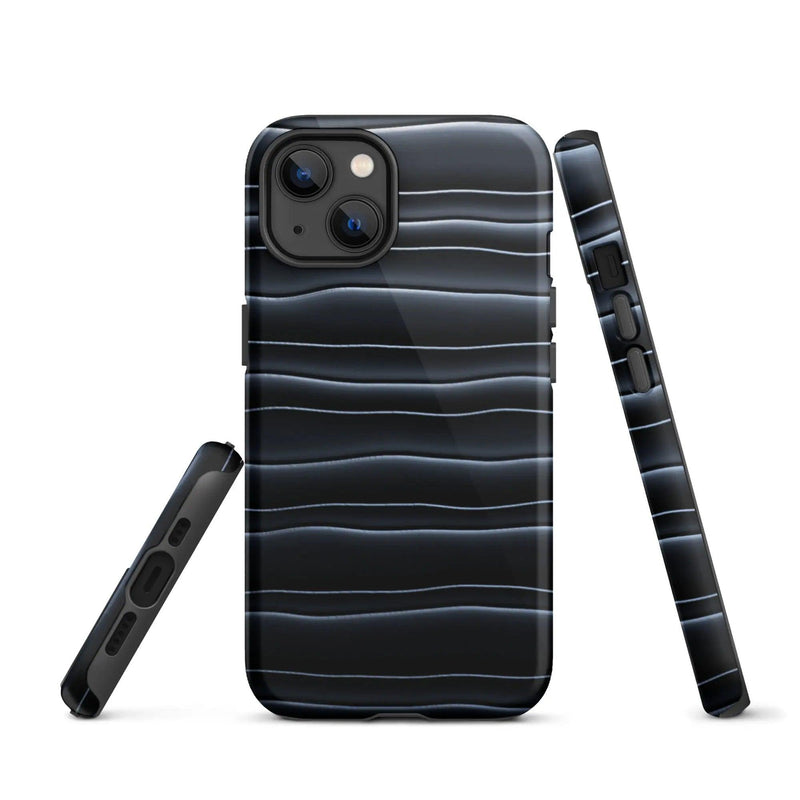 Load image into Gallery viewer, Black Blob Pattern Double Layered Impact Resistant Tough iPhone Case 3D Wrap Matte or Glossy Finish CREATIVETECH