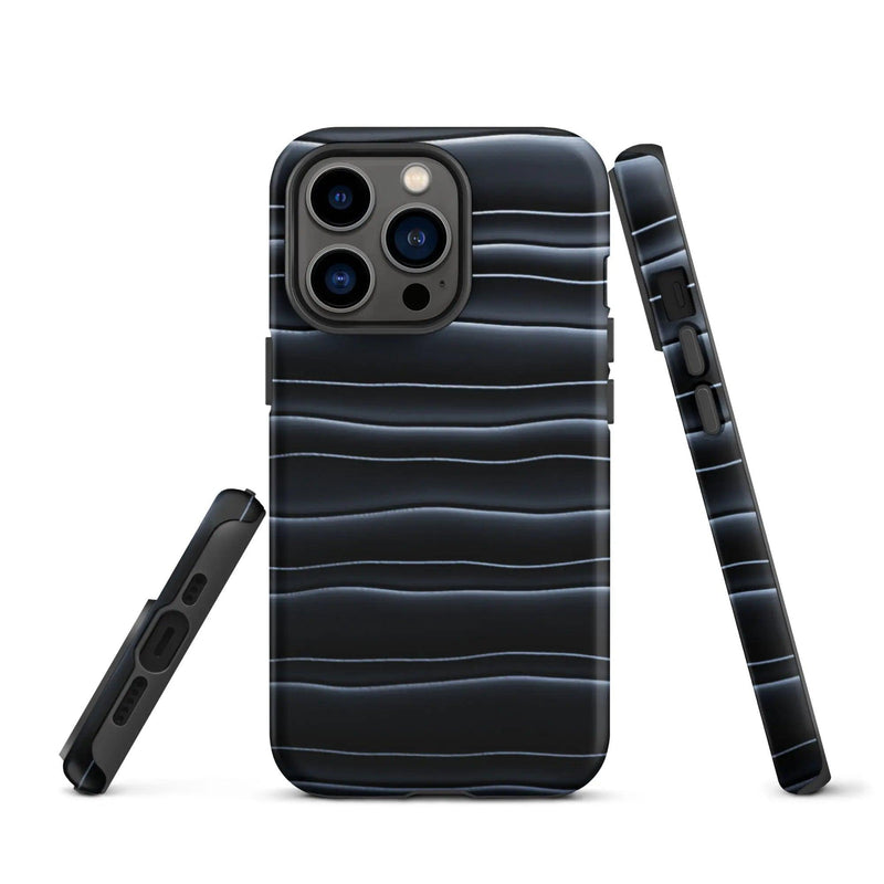 Load image into Gallery viewer, Black Blob Pattern Double Layered Impact Resistant Tough iPhone Case 3D Wrap Matte or Glossy Finish CREATIVETECH