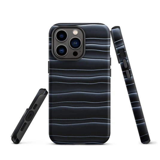 Black Blob Pattern Double Layered Impact Resistant Tough iPhone Case 3D Wrap Matte or Glossy Finish CREATIVETECH
