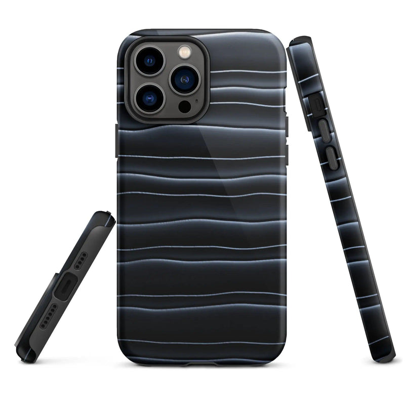 Load image into Gallery viewer, Black Blob Pattern Double Layered Impact Resistant Tough iPhone Case 3D Wrap Matte or Glossy Finish CREATIVETECH