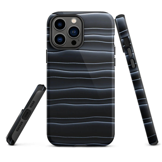 Black Blob Pattern Double Layered Impact Resistant Tough iPhone Case 3D Wrap Matte or Glossy Finish CREATIVETECH