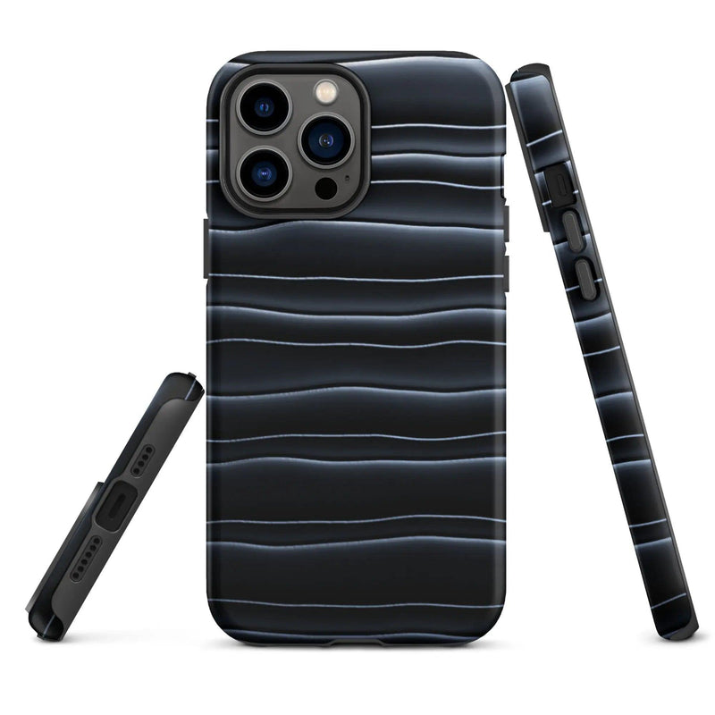 Load image into Gallery viewer, Black Blob Pattern Double Layered Impact Resistant Tough iPhone Case 3D Wrap Matte or Glossy Finish CREATIVETECH
