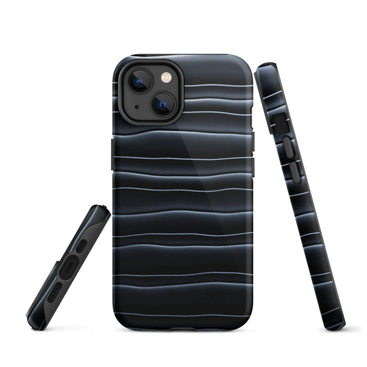 Black Blob Pattern Double Layered Impact Resistant Tough iPhone Case 3D Wrap Matte or Glossy Finish CREATIVETECH