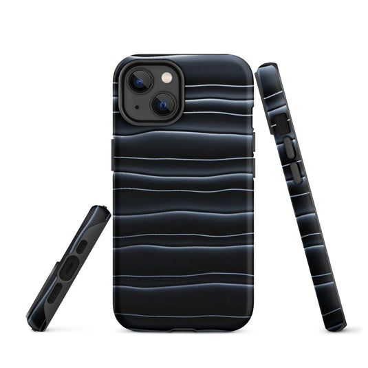 Black Blob Pattern Double Layered Impact Resistant Tough iPhone Case 3D Wrap Matte or Glossy Finish CREATIVETECH