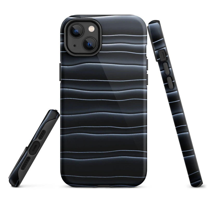 Load image into Gallery viewer, Black Blob Pattern Double Layered Impact Resistant Tough iPhone Case 3D Wrap Matte or Glossy Finish CREATIVETECH