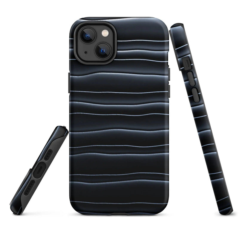 Load image into Gallery viewer, Black Blob Pattern Double Layered Impact Resistant Tough iPhone Case 3D Wrap Matte or Glossy Finish CREATIVETECH