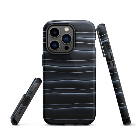 Black Blob Pattern Double Layered Impact Resistant Tough iPhone Case 3D Wrap Matte or Glossy Finish CREATIVETECH