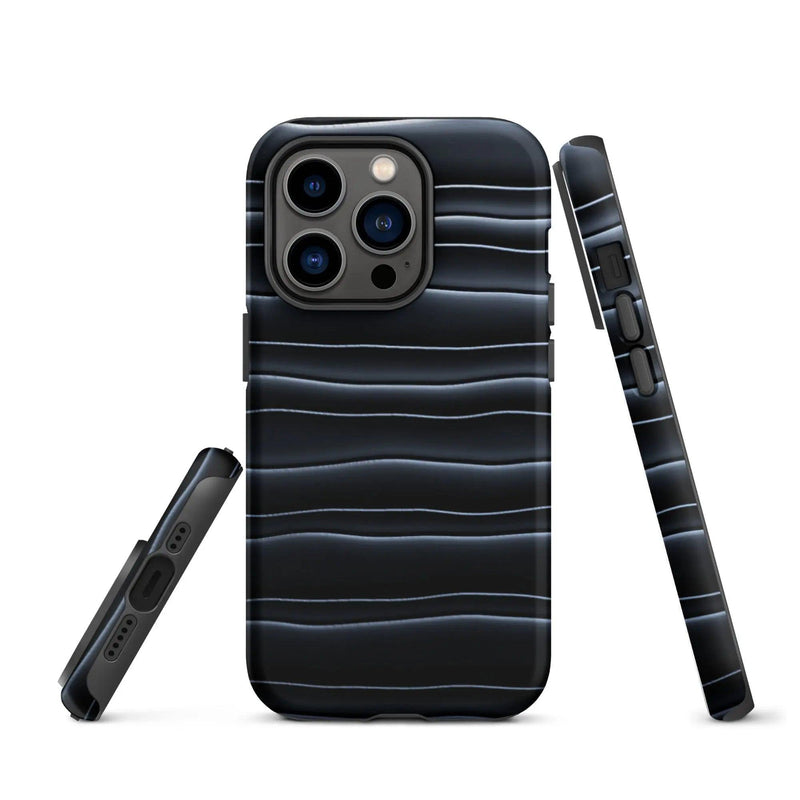 Load image into Gallery viewer, Black Blob Pattern Double Layered Impact Resistant Tough iPhone Case 3D Wrap Matte or Glossy Finish CREATIVETECH