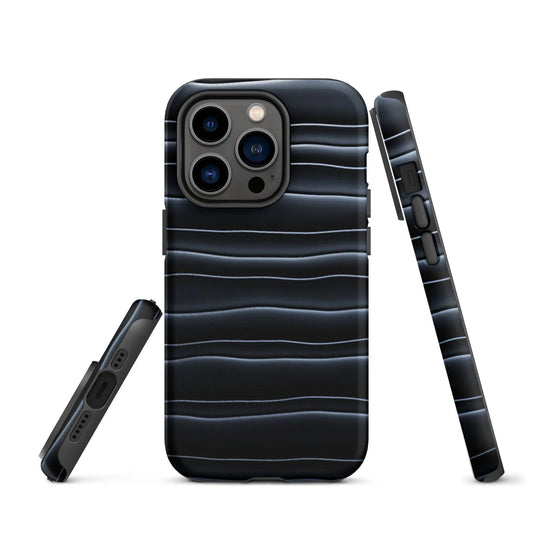 Black Blob Pattern Double Layered Impact Resistant Tough iPhone Case 3D Wrap Matte or Glossy Finish CREATIVETECH