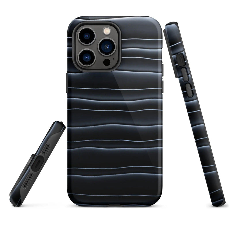 Load image into Gallery viewer, Black Blob Pattern Double Layered Impact Resistant Tough iPhone Case 3D Wrap Matte or Glossy Finish CREATIVETECH