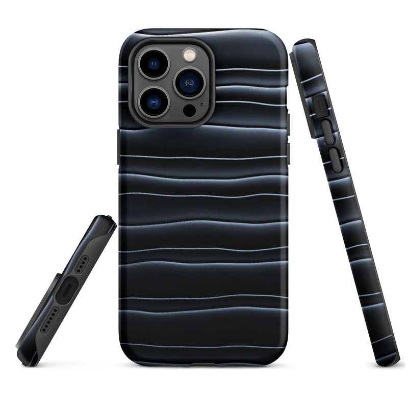 Load image into Gallery viewer, Black Blob Pattern Double Layered Impact Resistant Tough iPhone Case 3D Wrap Matte or Glossy Finish CREATIVETECH