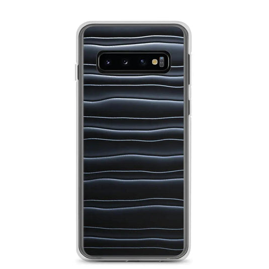 Black Blob Stripes Flexible Clear Samsung Case Bump Resistant Corners CREATIVETECH