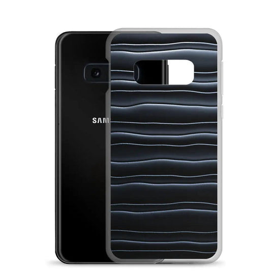 Black Blob Stripes Flexible Clear Samsung Case Bump Resistant Corners CREATIVETECH