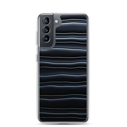 Black Blob Stripes Flexible Clear Samsung Case Bump Resistant Corners CREATIVETECH