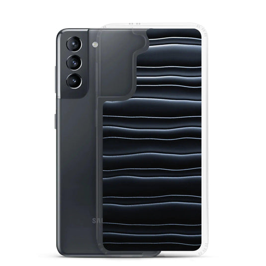 Black Blob Stripes Flexible Clear Samsung Case Bump Resistant Corners CREATIVETECH