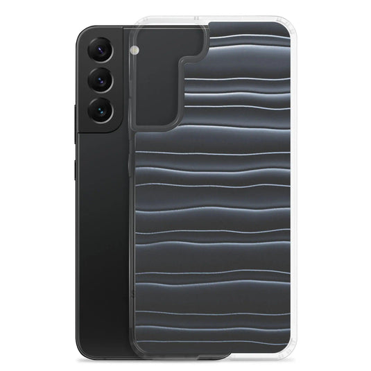 Black Blob Stripes Flexible Clear Samsung Case Bump Resistant Corners CREATIVETECH