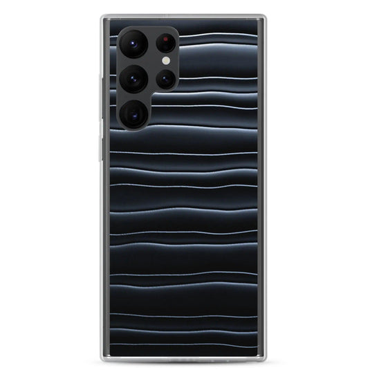 Black Blob Stripes Flexible Clear Samsung Case Bump Resistant Corners CREATIVETECH