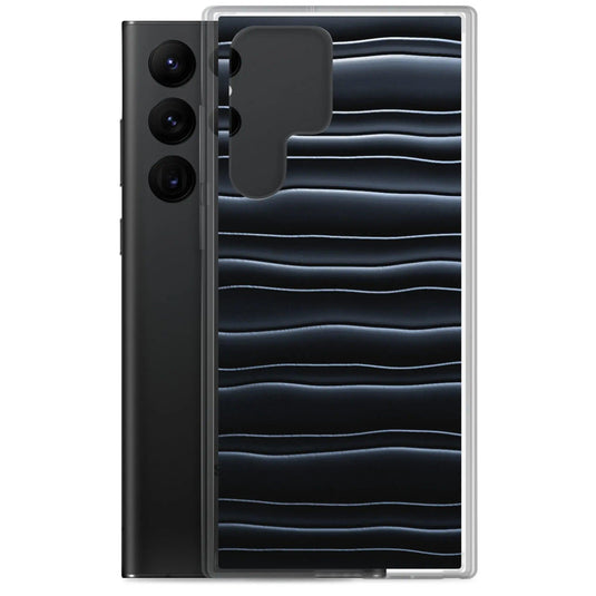 Black Blob Stripes Flexible Clear Samsung Case Bump Resistant Corners CREATIVETECH