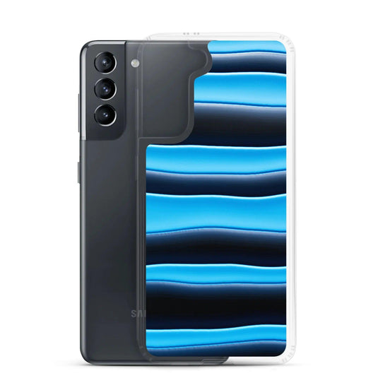 Black Blue Blob Flexible Clear Samsung Case Bump Resistant Corners CREATIVETECH