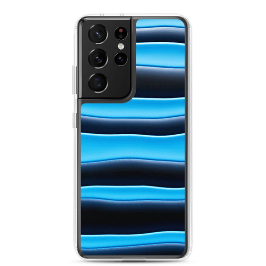 Black Blue Blob Flexible Clear Samsung Case Bump Resistant Corners CREATIVETECH