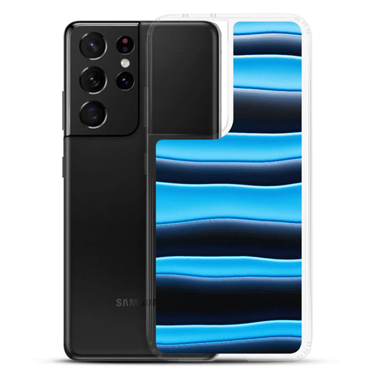 Black Blue Blob Flexible Clear Samsung Case Bump Resistant Corners CREATIVETECH
