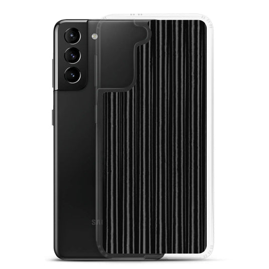 Black Metal Carbon Fiber Industrial Striped Flexible Clear Samsung Case Bump Resistant Corners CREATIVETECH