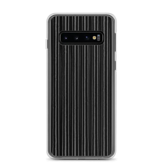 Black Metal Carbon Fiber Industrial Striped Flexible Clear Samsung Case Bump Resistant Corners CREATIVETECH