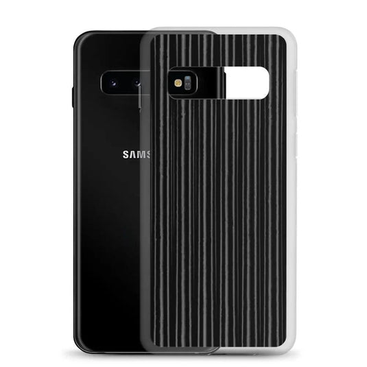 Black Metal Carbon Fiber Industrial Striped Flexible Clear Samsung Case Bump Resistant Corners CREATIVETECH
