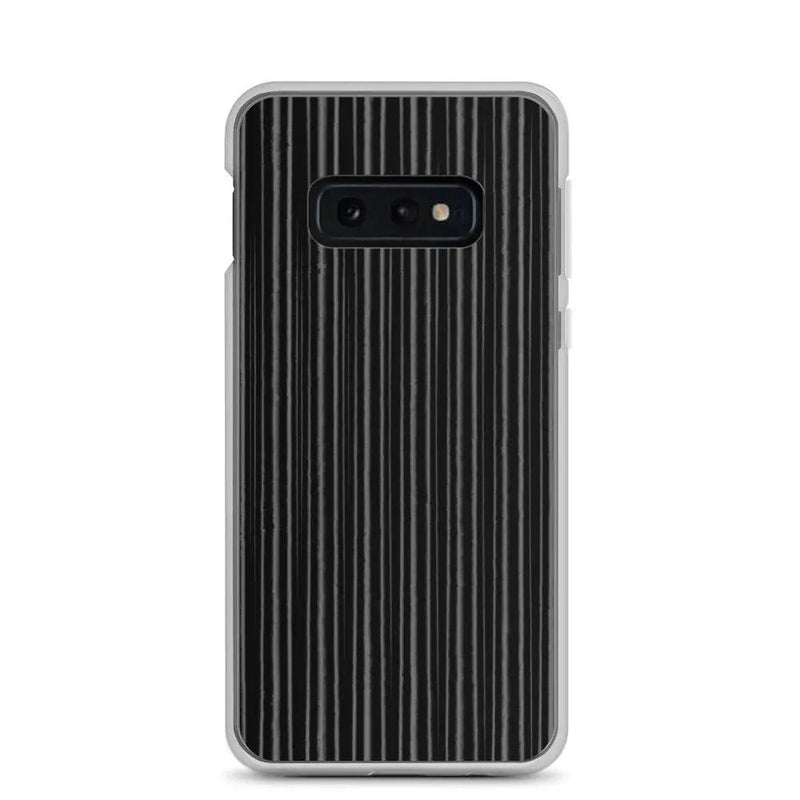 Load image into Gallery viewer, Black Metal Carbon Fiber Industrial Striped Flexible Clear Samsung Case Bump Resistant Corners CREATIVETECH