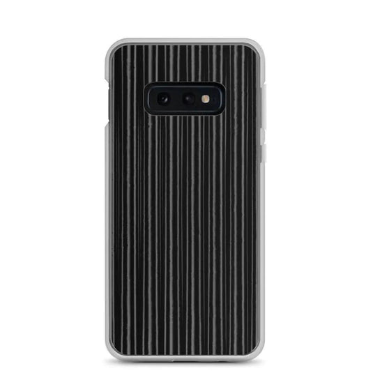 Black Metal Carbon Fiber Industrial Striped Flexible Clear Samsung Case Bump Resistant Corners CREATIVETECH