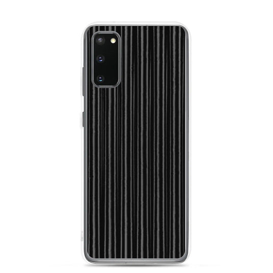 Black Metal Carbon Fiber Industrial Striped Flexible Clear Samsung Case Bump Resistant Corners CREATIVETECH