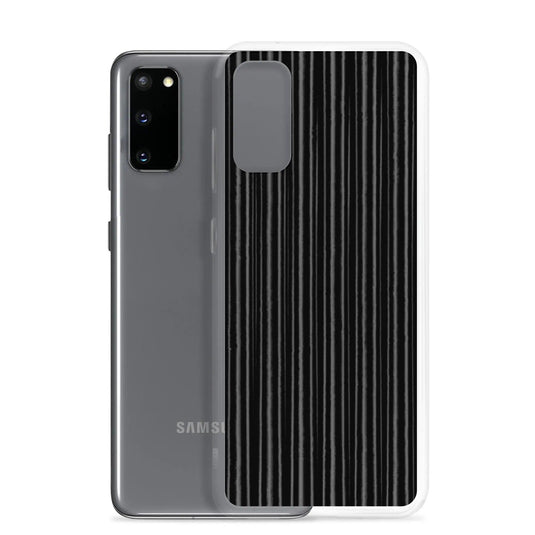 Black Metal Carbon Fiber Industrial Striped Flexible Clear Samsung Case Bump Resistant Corners CREATIVETECH
