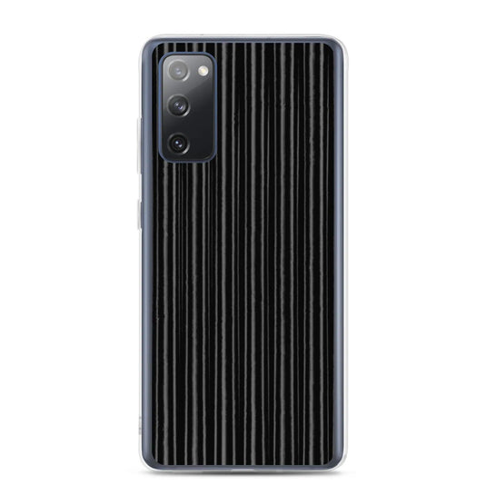 Black Metal Carbon Fiber Industrial Striped Flexible Clear Samsung Case Bump Resistant Corners CREATIVETECH