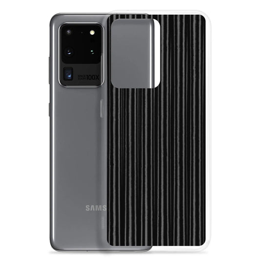 Black Metal Carbon Fiber Industrial Striped Flexible Clear Samsung Case Bump Resistant Corners CREATIVETECH
