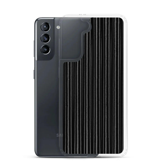 Black Metal Carbon Fiber Industrial Striped Flexible Clear Samsung Case Bump Resistant Corners CREATIVETECH