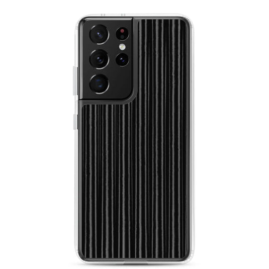Black Metal Carbon Fiber Industrial Striped Flexible Clear Samsung Case Bump Resistant Corners CREATIVETECH