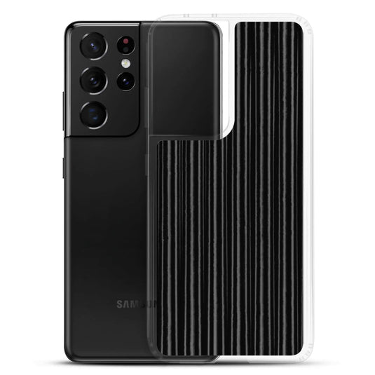 Black Metal Carbon Fiber Industrial Striped Flexible Clear Samsung Case Bump Resistant Corners CREATIVETECH