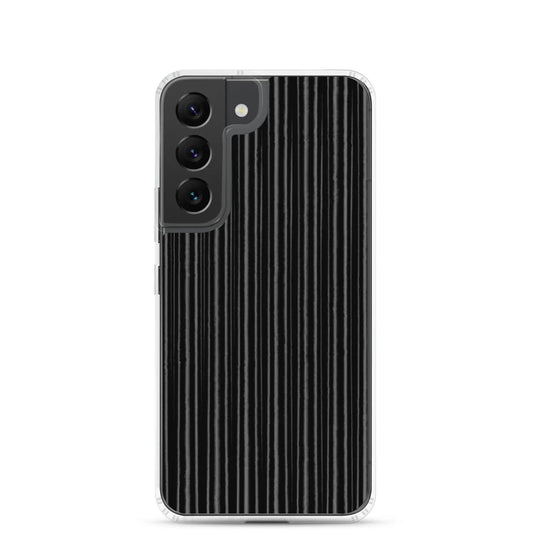 Black Metal Carbon Fiber Industrial Striped Flexible Clear Samsung Case Bump Resistant Corners CREATIVETECH